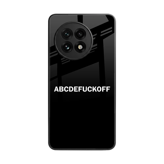 ABCDEFUCKOFF Black back phone cover | glass case for oneplus 13r