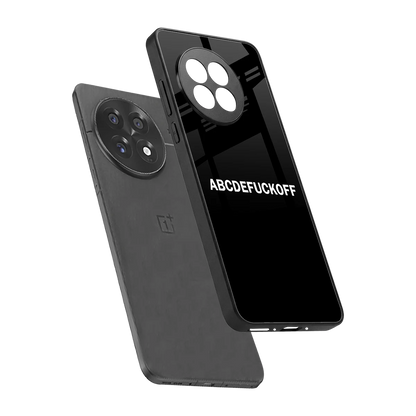 ABCDEFUCKOFF Black sleek oneplus 13r cover with tempered glass back and TPU edges