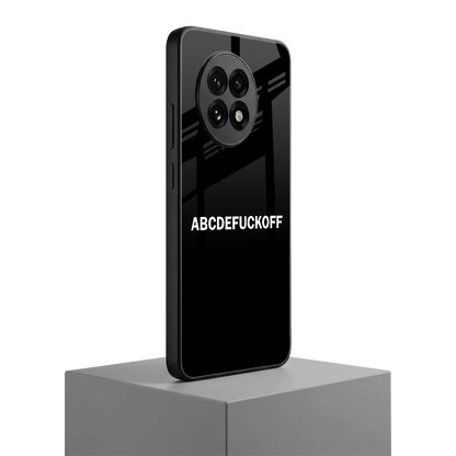 ABCDEFUCKOFF Black oneplus 13r mobile cover | shockproof glass phone case