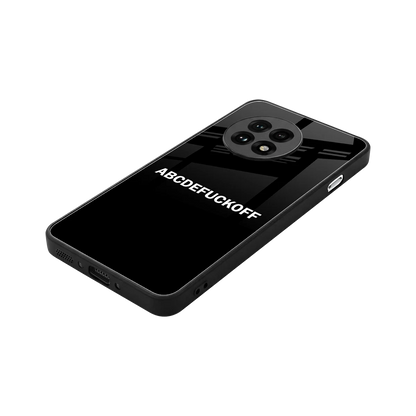 ABCDEFUCKOFF Black stylish phone case for oneplus 13r | glossy glass and slim fit