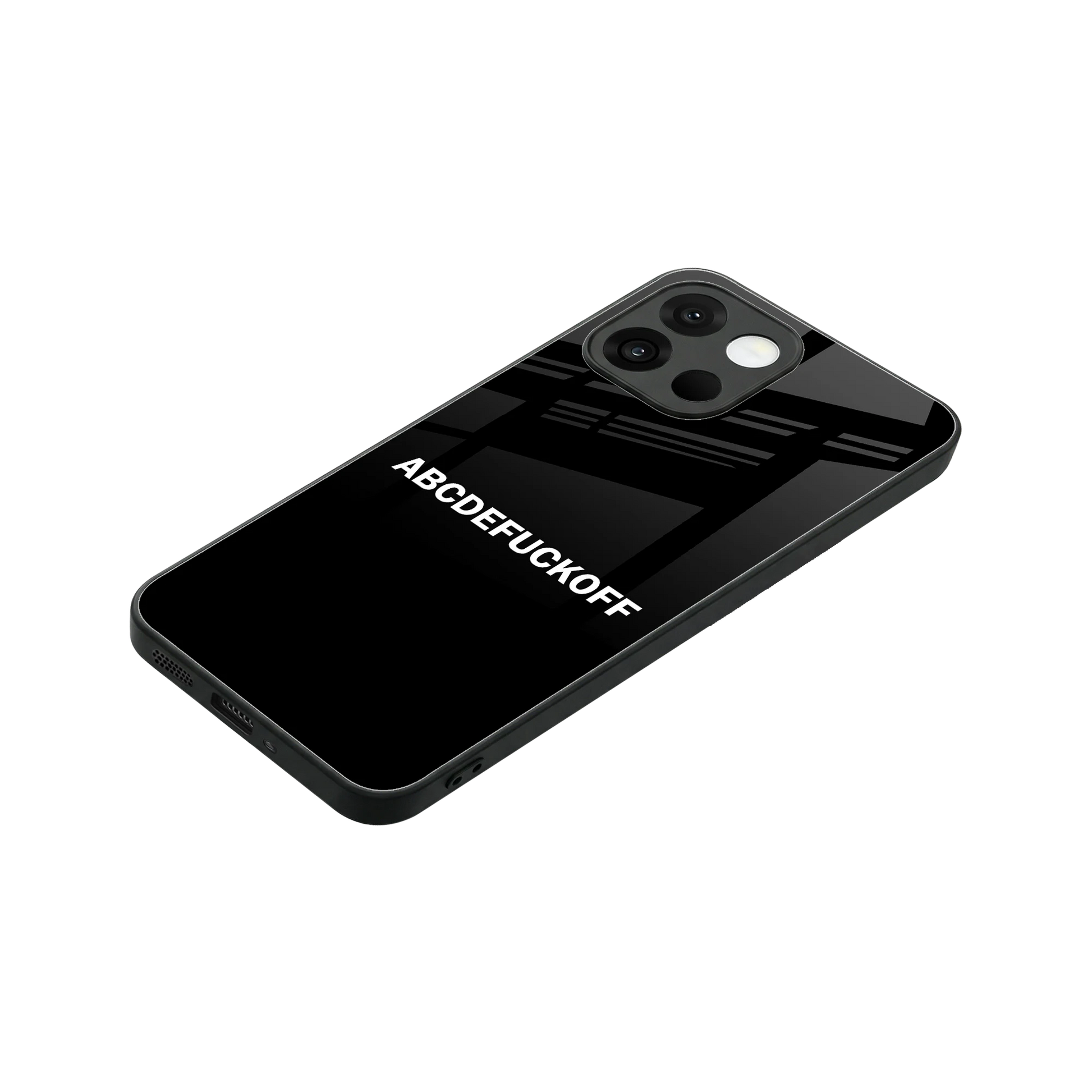 ABCDEFUCKOFF Black stylish phone case for oneplus 13s | glossy glass and slim fit