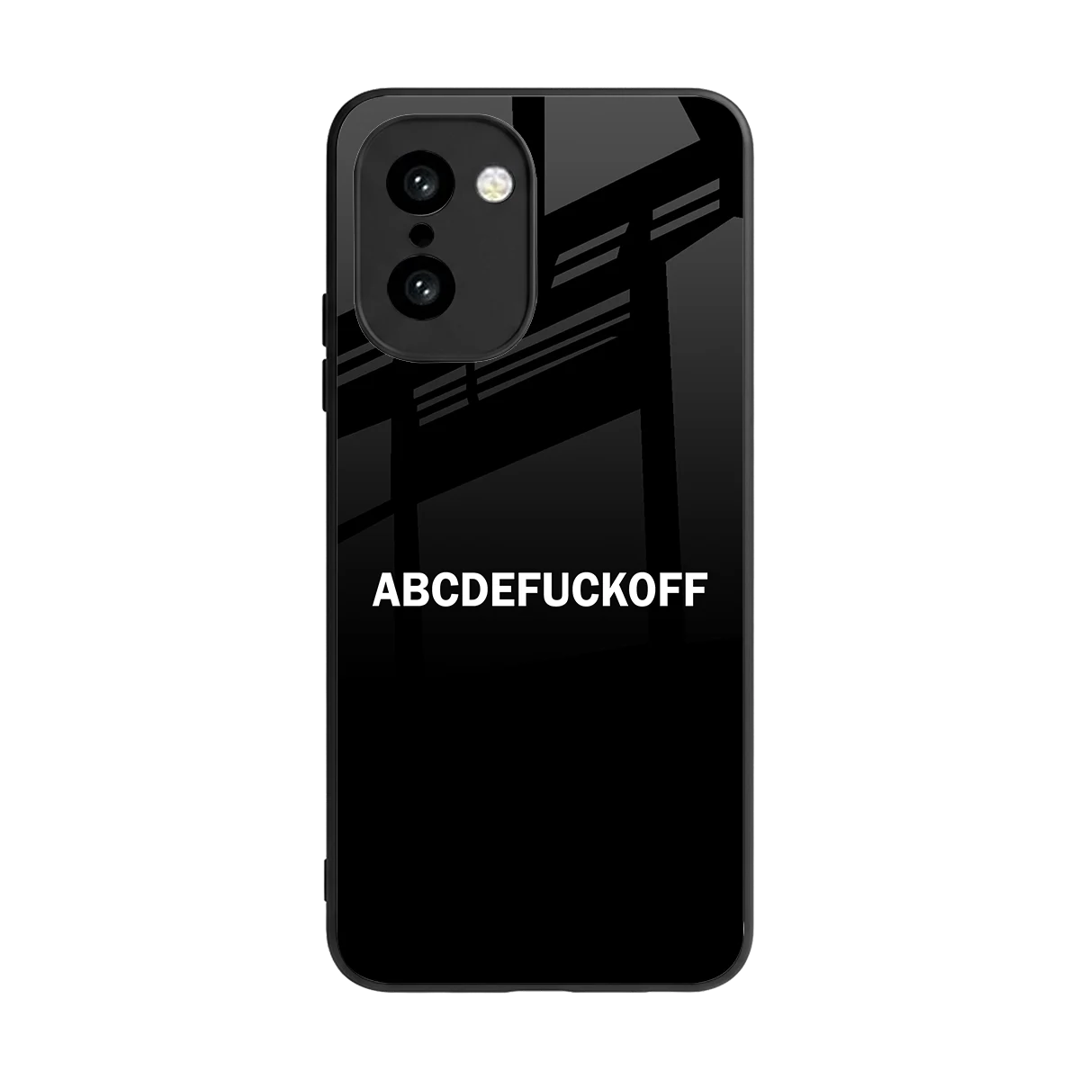 ABCDEFUCKOFF Black back phone cover | glass case for oneplus 15r