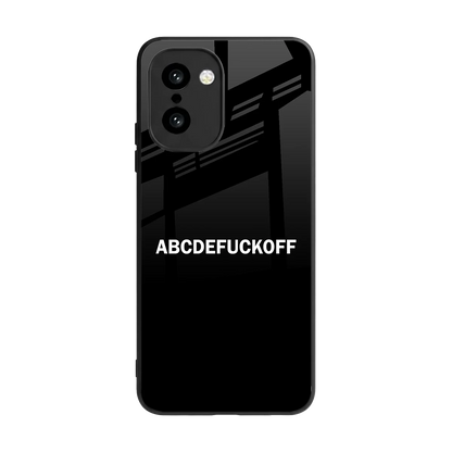 ABCDEFUCKOFF Black back phone cover | glass case for oneplus 15r
