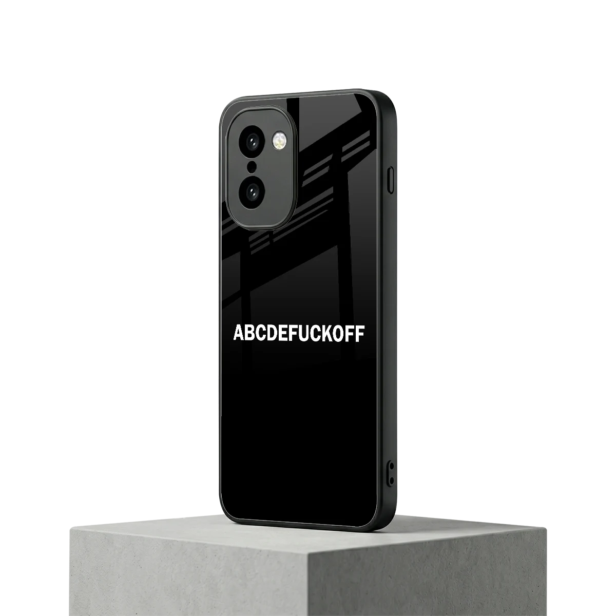 ABCDEFUCKOFF Black oneplus 15r mobile cover | shockproof glass phone case