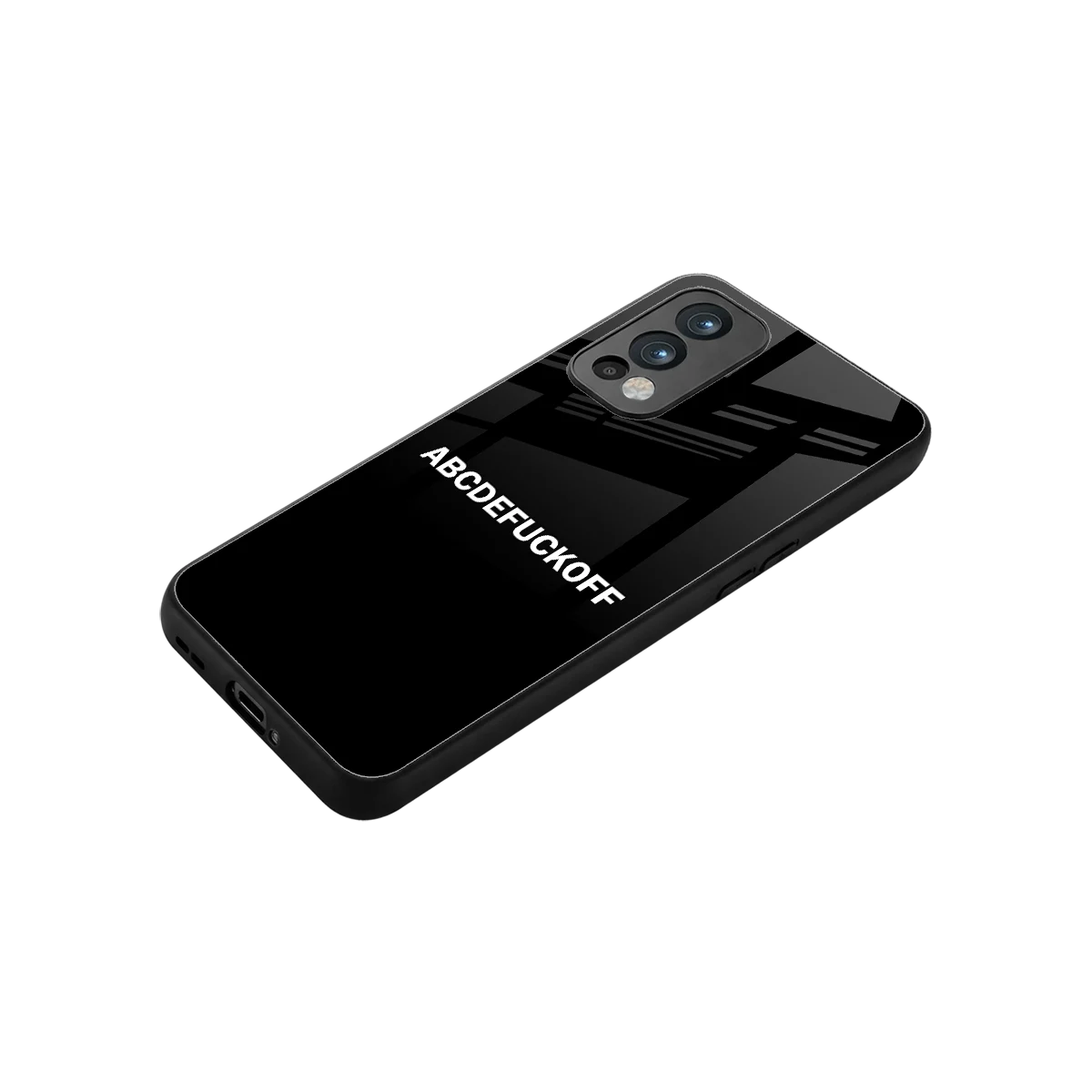 ABCDEFUCKOFF Black stylish phone case for oneplus nord 2 | glossy glass and slim fit