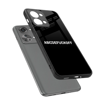ABCDEFUCKOFF Black sleek oneplus nord 2t cover with tempered glass back and TPU edges