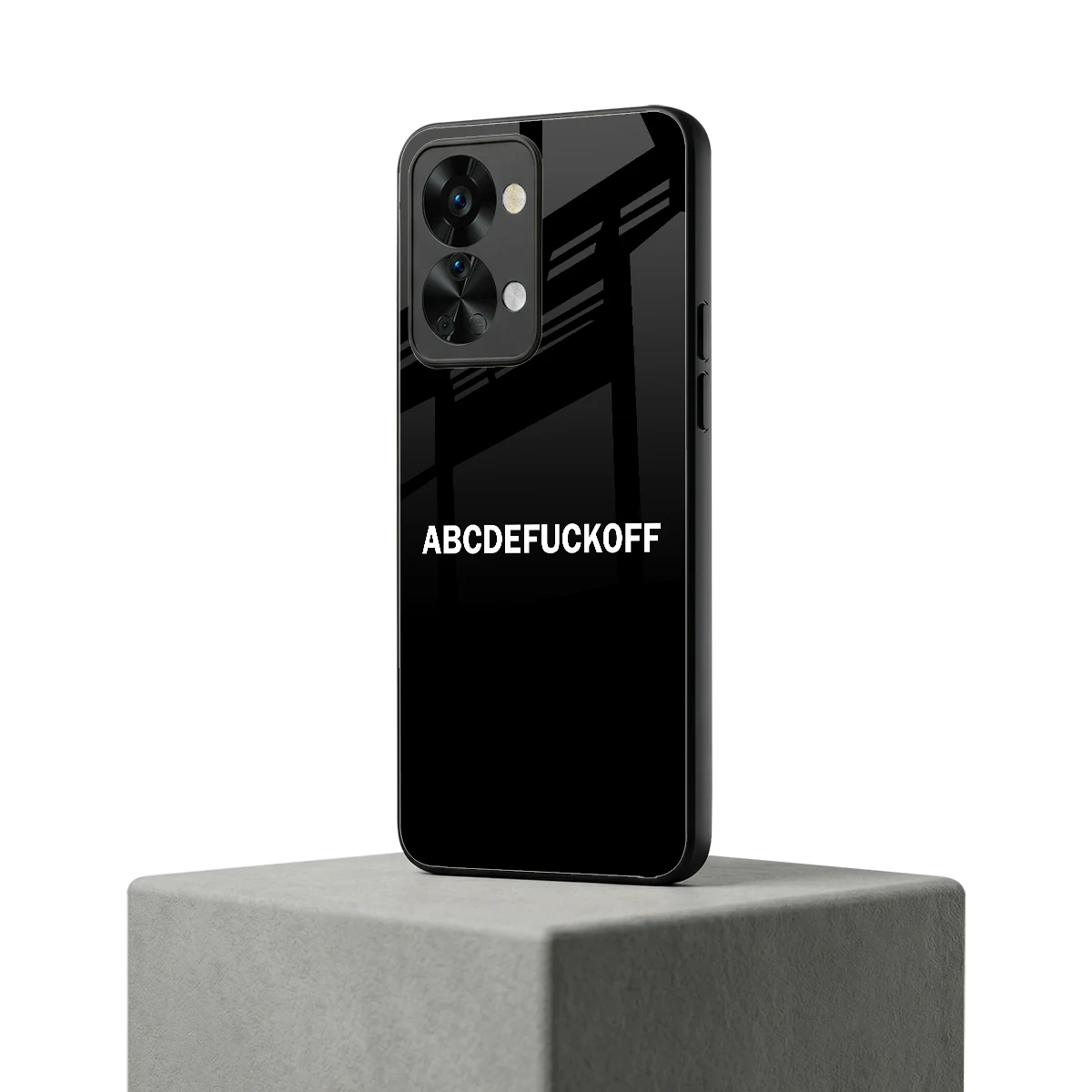 ABCDEFUCKOFF Black oneplus nord 2t mobile cover | shockproof glass phone case
