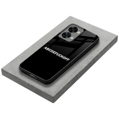 ABCDEFUCKOFF Black stylish phone case for oneplus nord 2t | glossy glass and slim fit
