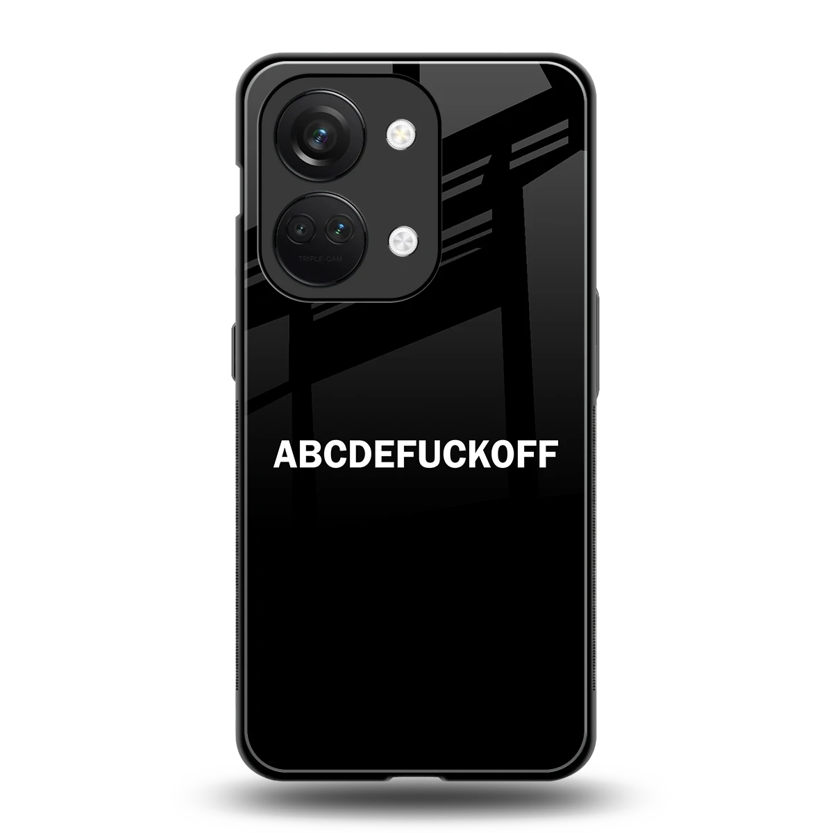 ABCDEFUCKOFF Black back phone cover | glass case for oneplus nord 3