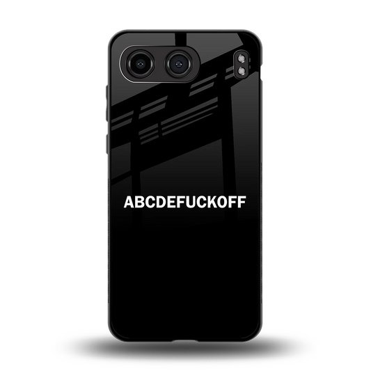 ABCDEFUCKOFF Black back phone cover | glass case for oneplus nord 4