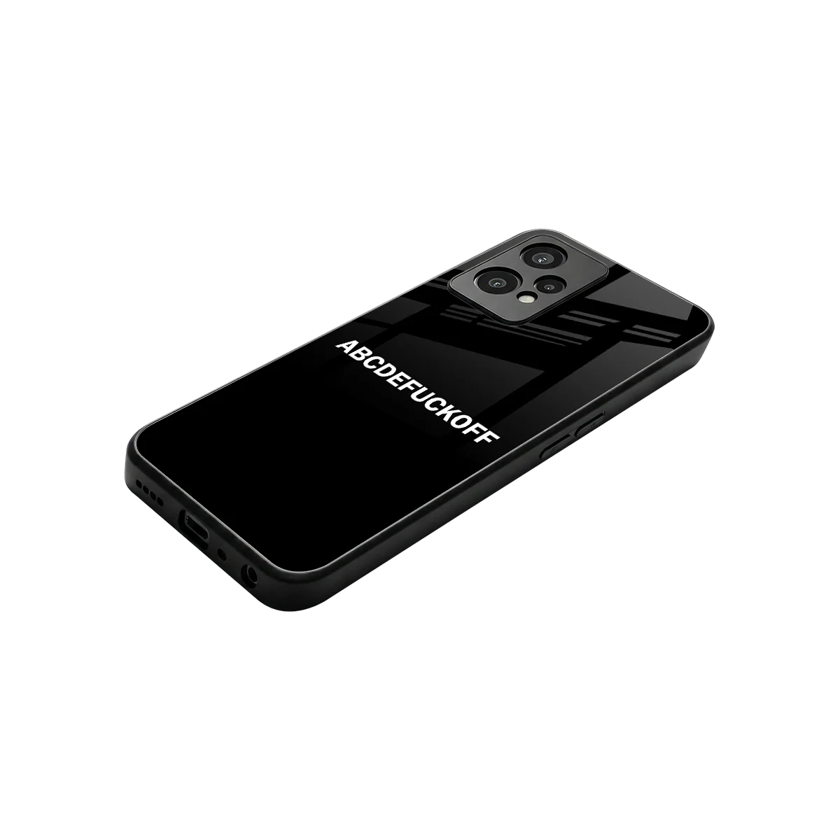 ABCDEFUCKOFF Black stylish phone case for oneplus nord ce 2 lite | glossy glass and slim fit