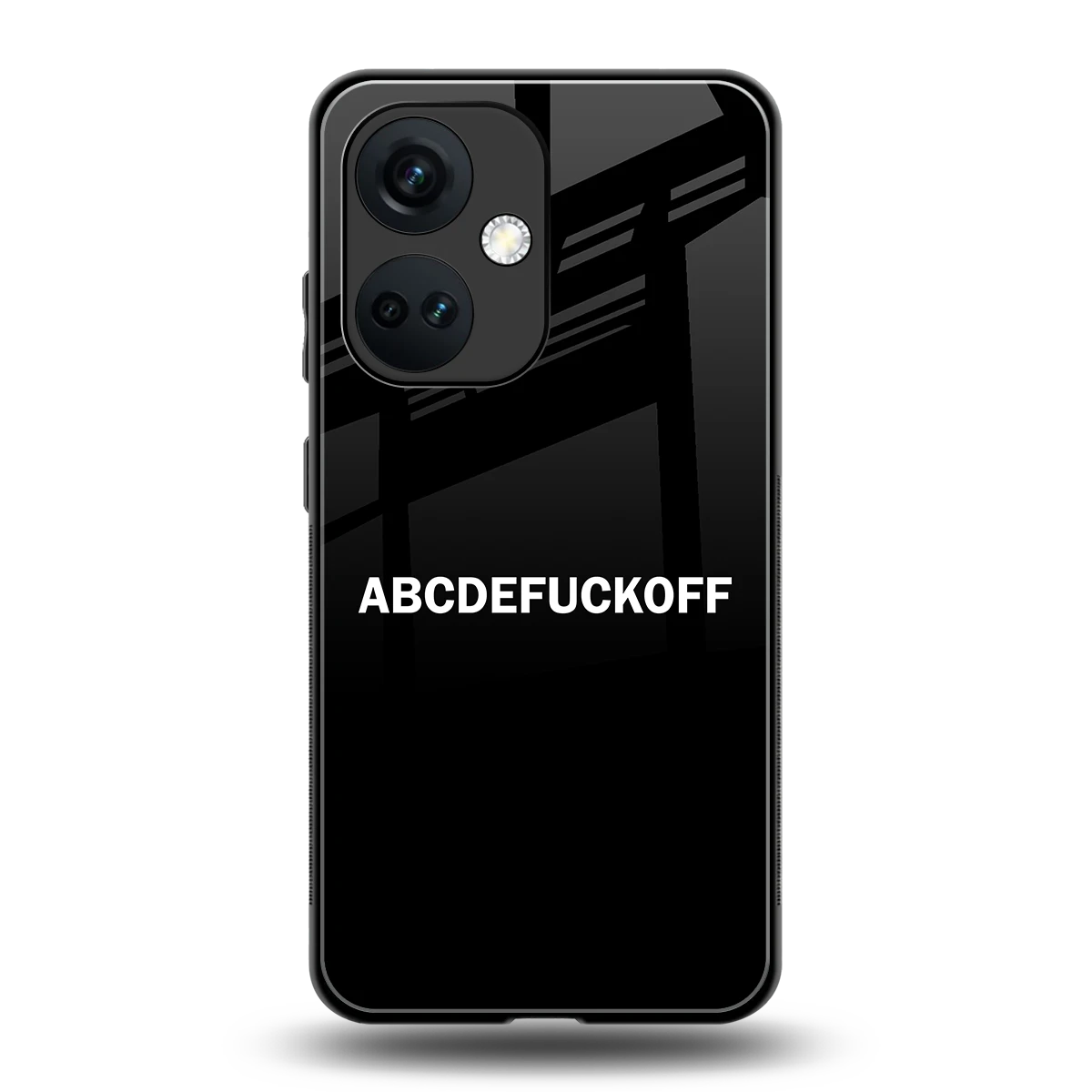 ABCDEFUCKOFF Black back phone cover | glass case for oneplus nord ce 3