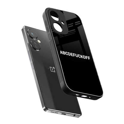 ABCDEFUCKOFF Black sleek oneplus nord ce 3 cover with tempered glass back and TPU edges