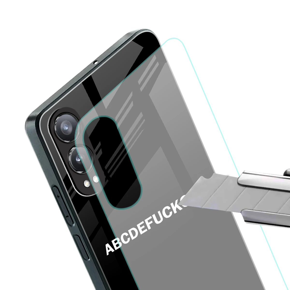 ABCDEFUCKOFF Black stylish phone case for oneplus nord ce 4 lite | glossy glass and slim fit