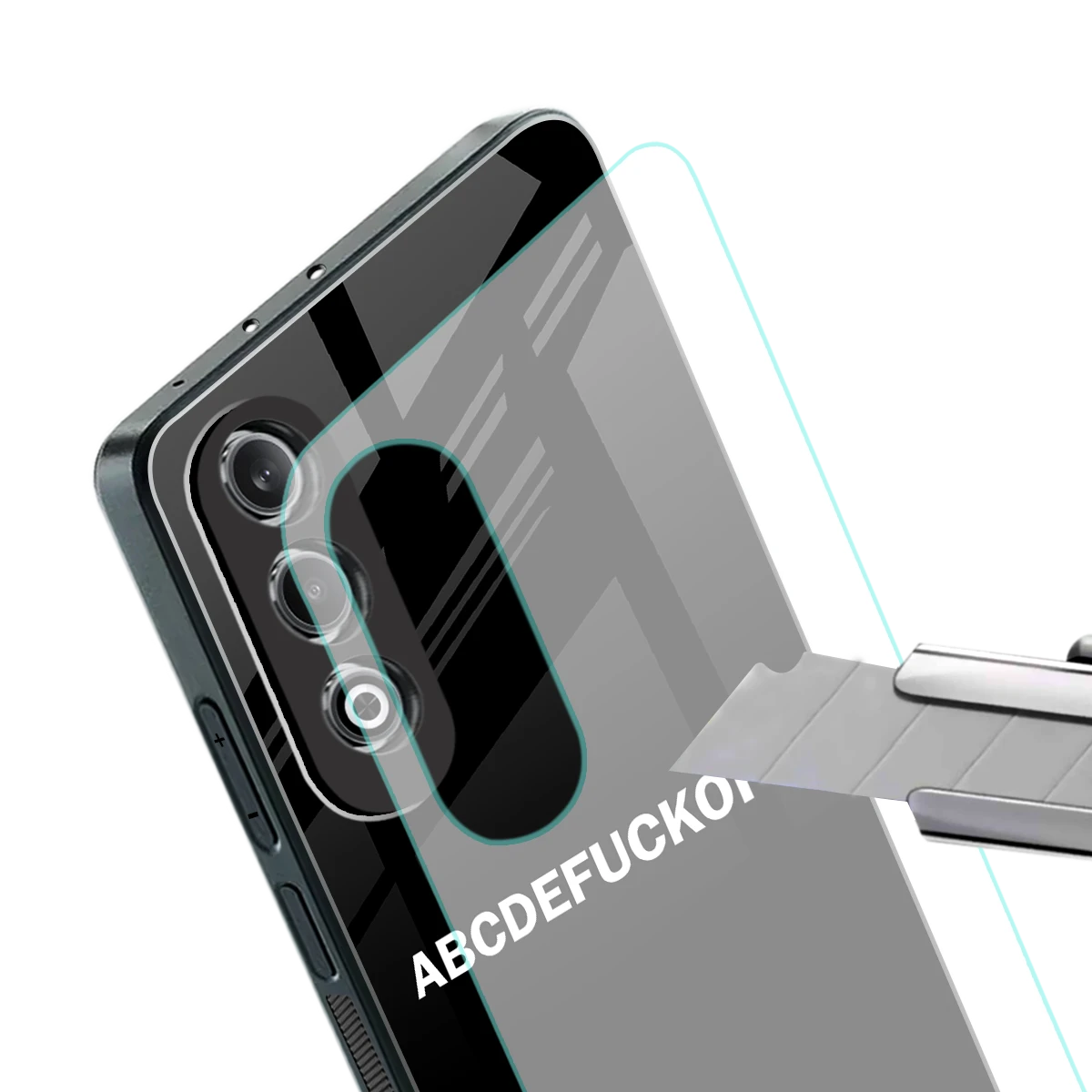ABCDEFUCKOFF Black stylish phone case for oneplus nord ce 4 | glossy glass and slim fit
