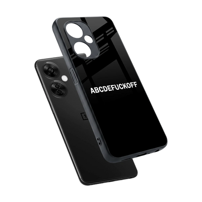 ABCDEFUCKOFF Black sleek oneplus nord ce 3 lite cover with tempered glass back and TPU edges