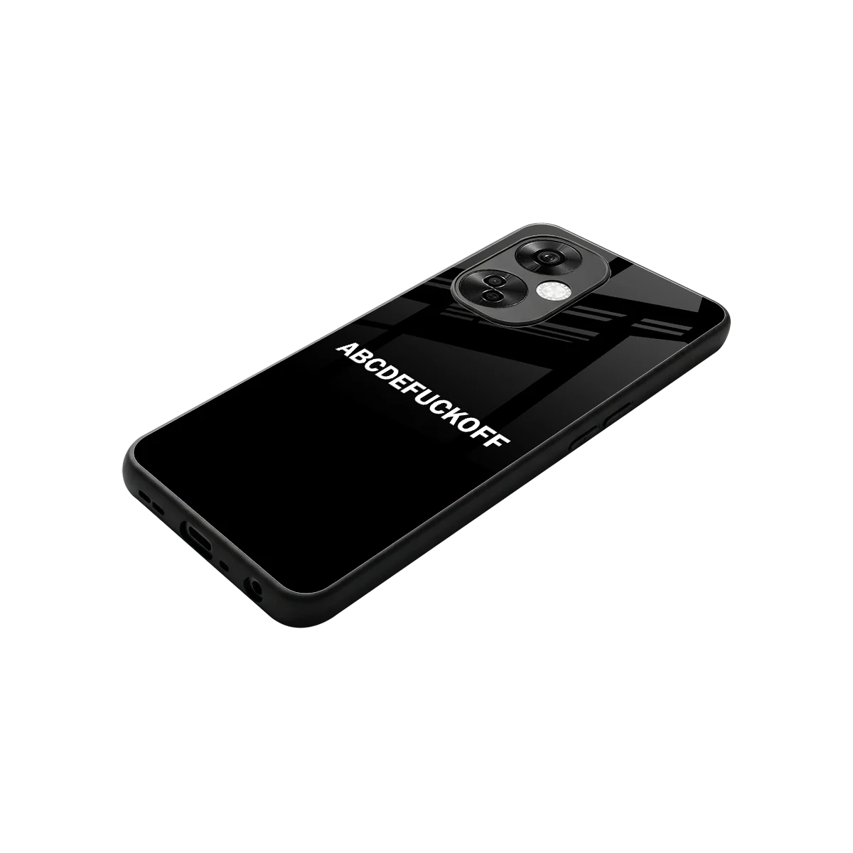 ABCDEFUCKOFF Black stylish phone case for oneplus nord ce 3 lite | glossy glass and slim fit