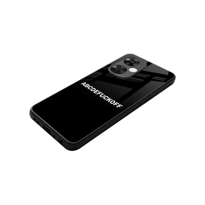 ABCDEFUCKOFF Black stylish phone case for oneplus nord ce 3 lite | glossy glass and slim fit