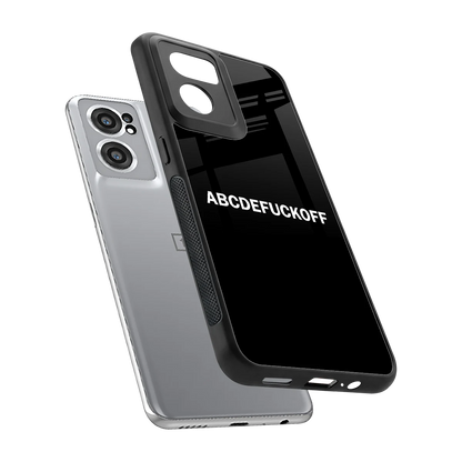 ABCDEFUCKOFF Black sleek oneplus nord ce 2 cover with tempered glass back and TPU edges