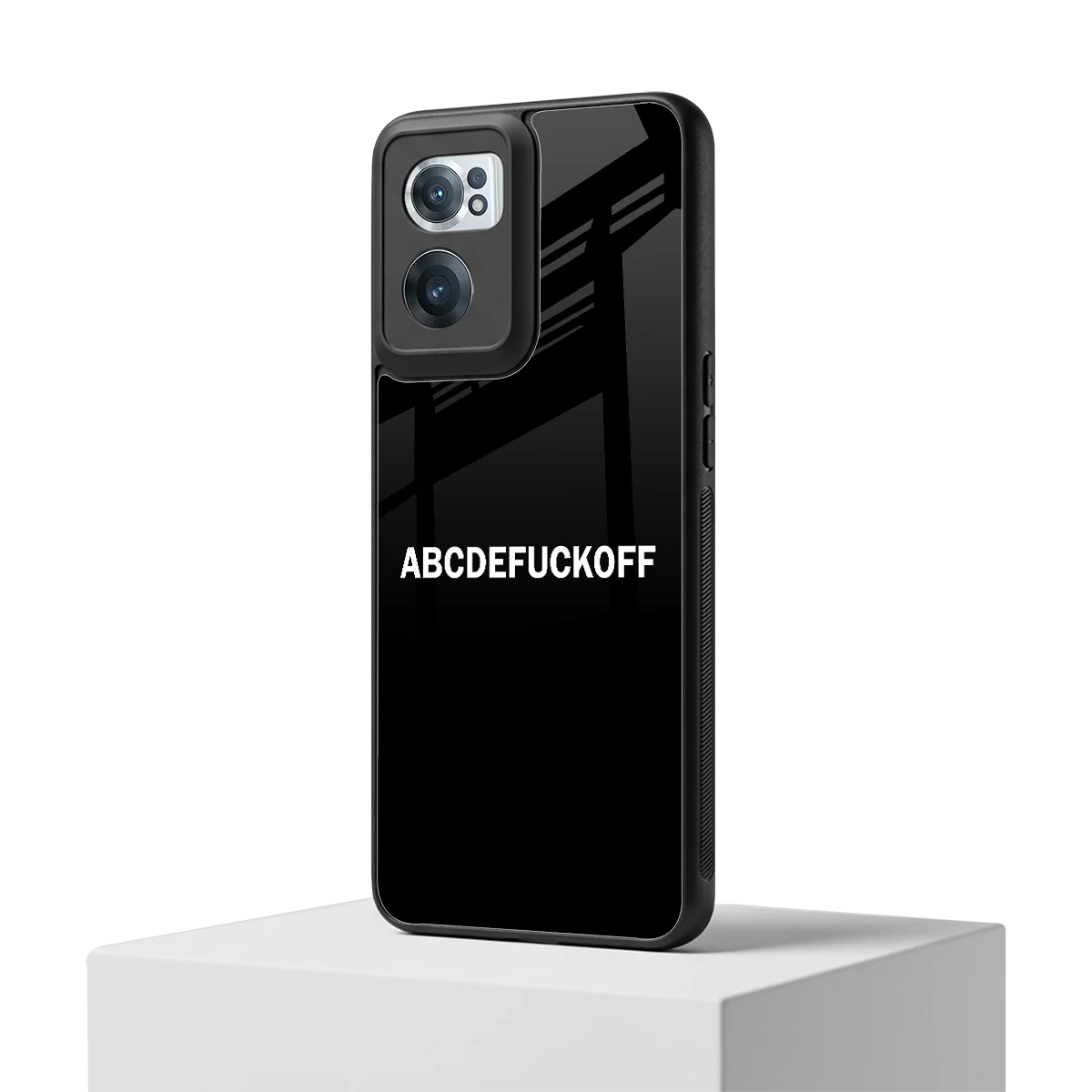ABCDEFUCKOFF Black oneplus nord ce 2 mobile cover | shockproof glass phone case