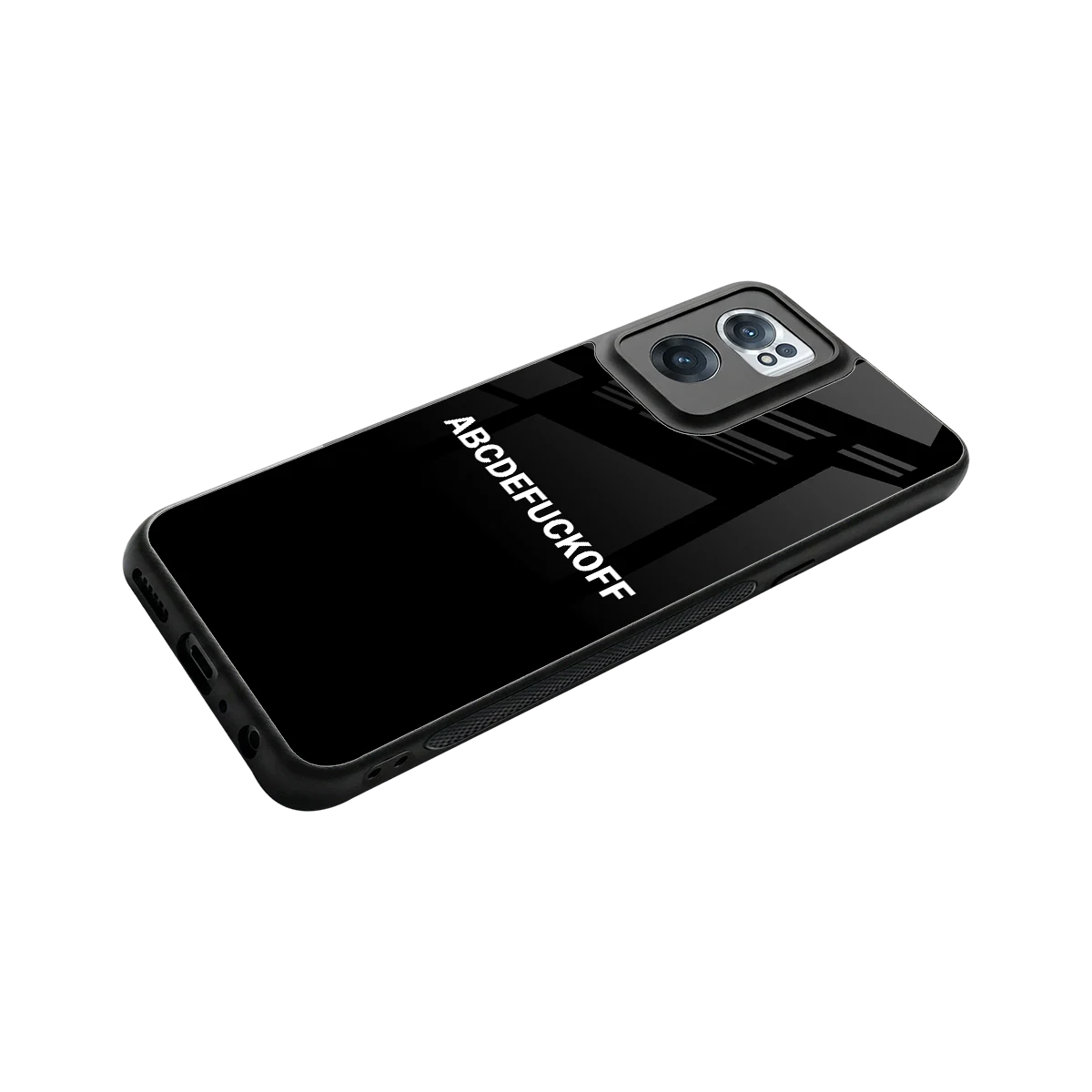 ABCDEFUCKOFF Black stylish phone case for oneplus nord ce 2 | glossy glass and slim fit