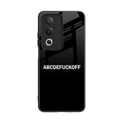 ABCDEFUCKOFF Black back phone cover | glass case for oppo a3 pro
