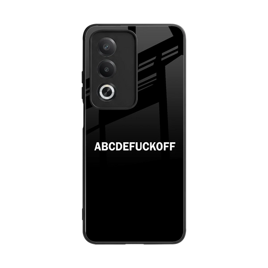 ABCDEFUCKOFF Black back phone cover | glass case for oppo a3 pro
