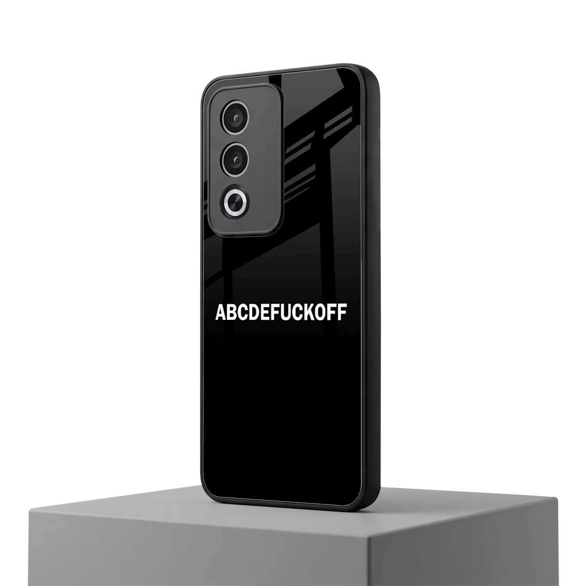 ABCDEFUCKOFF Black oppo a3 pro mobile cover | shockproof glass phone case