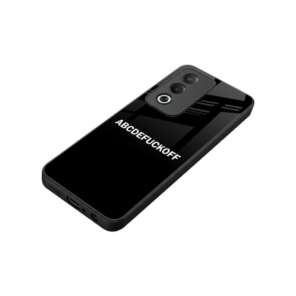 ABCDEFUCKOFF Black stylish phone case for oppo a3 pro | glossy glass and slim fit