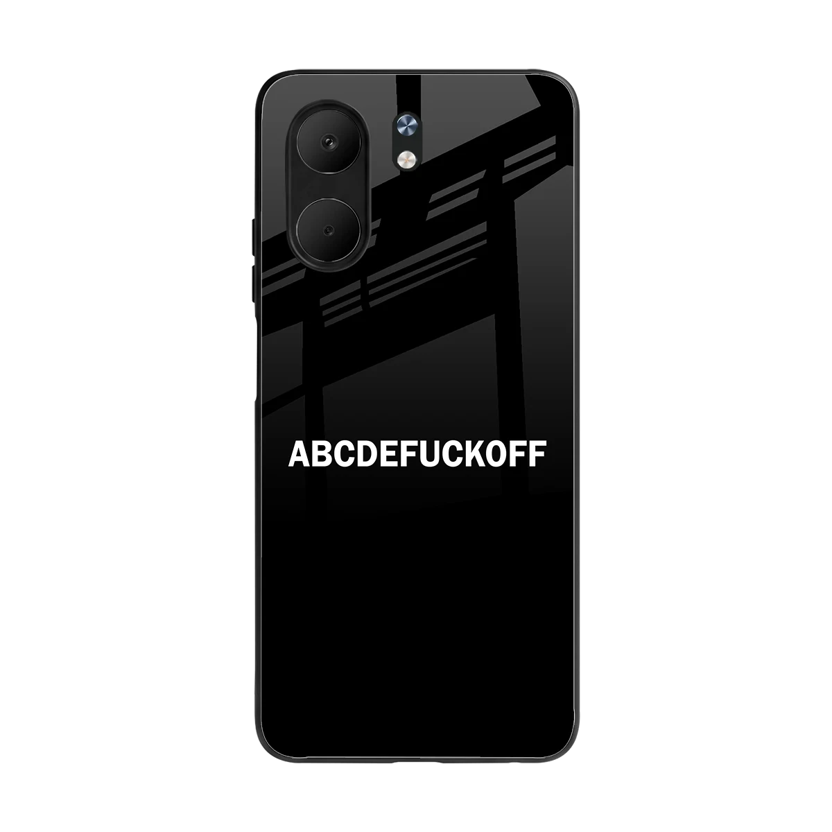 ABCDEFUCKOFF Black back phone cover | glass case for oppo a5x 5g