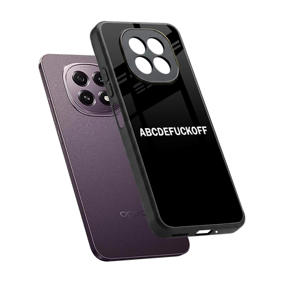 ABCDEFUCKOFF Black sleek oppo f29 5g cover with tempered glass back and TPU edges