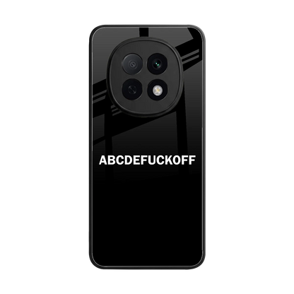 ABCDEFUCKOFF Black back phone cover | glass case for oppo f29 pro 5g
