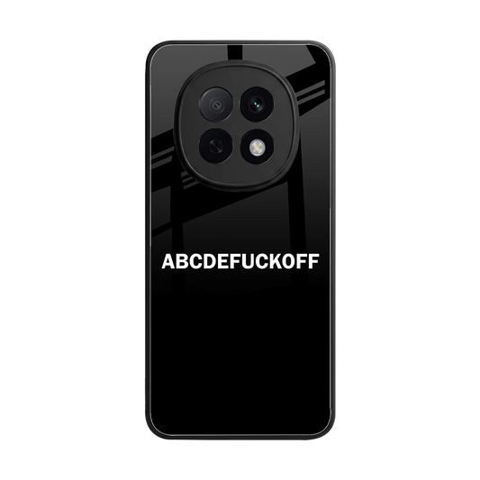 ABCDEFUCKOFF Black back phone cover | glass case for oppo f29 pro 5g