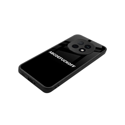 ABCDEFUCKOFF Black stylish phone case for oppo f29 pro 5g | glossy glass and slim fit