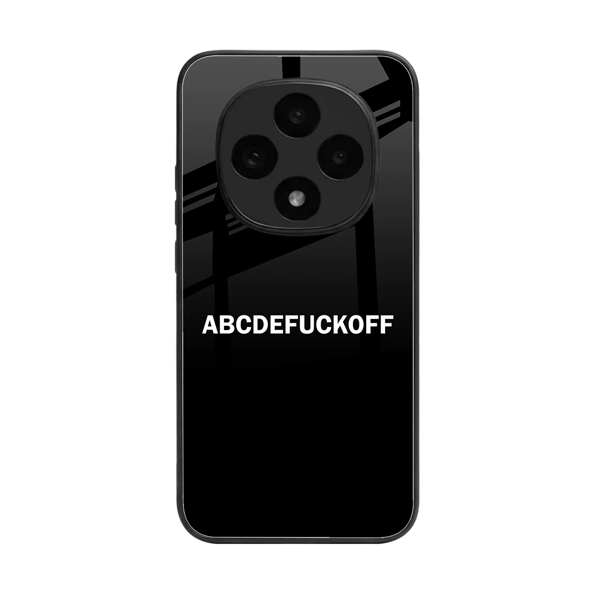 ABCDEFUCKOFF Black back phone cover | glass case for oppo f31 pro 5g