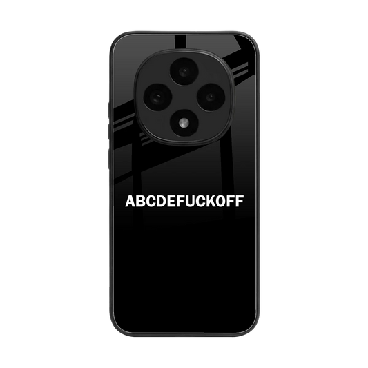 ABCDEFUCKOFF Black back phone cover | glass case for oppo f31 pro 5g
