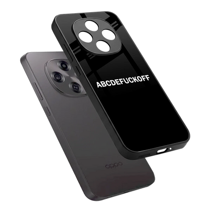 ABCDEFUCKOFF Black sleek oppo f31 pro 5g cover with tempered glass back and TPU edges