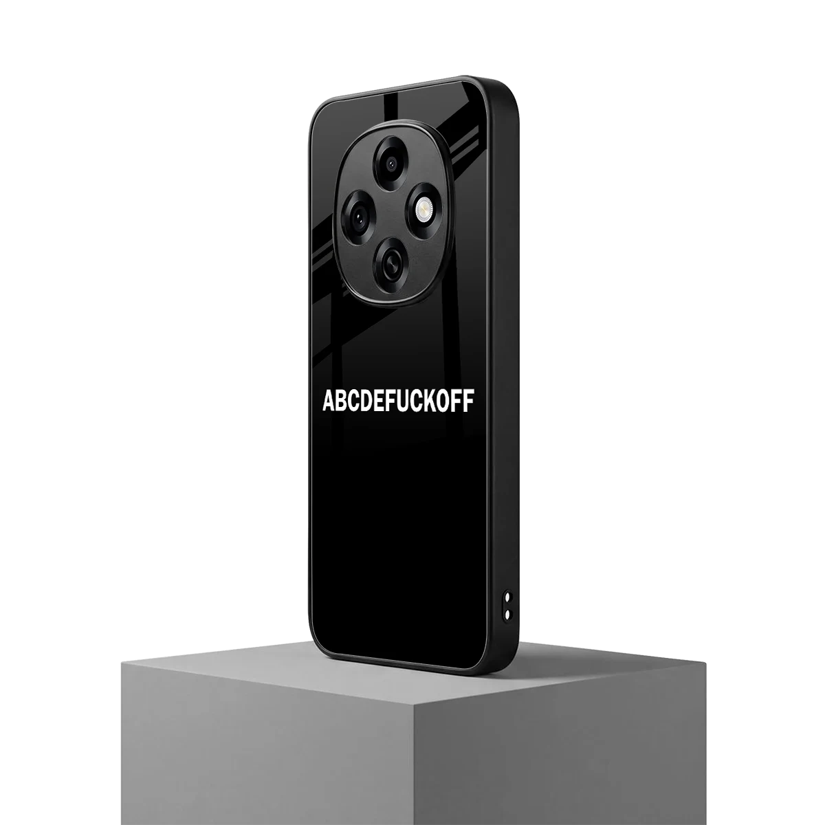 ABCDEFUCKOFF Black oppo f31 pro 5g mobile cover | shockproof glass phone case