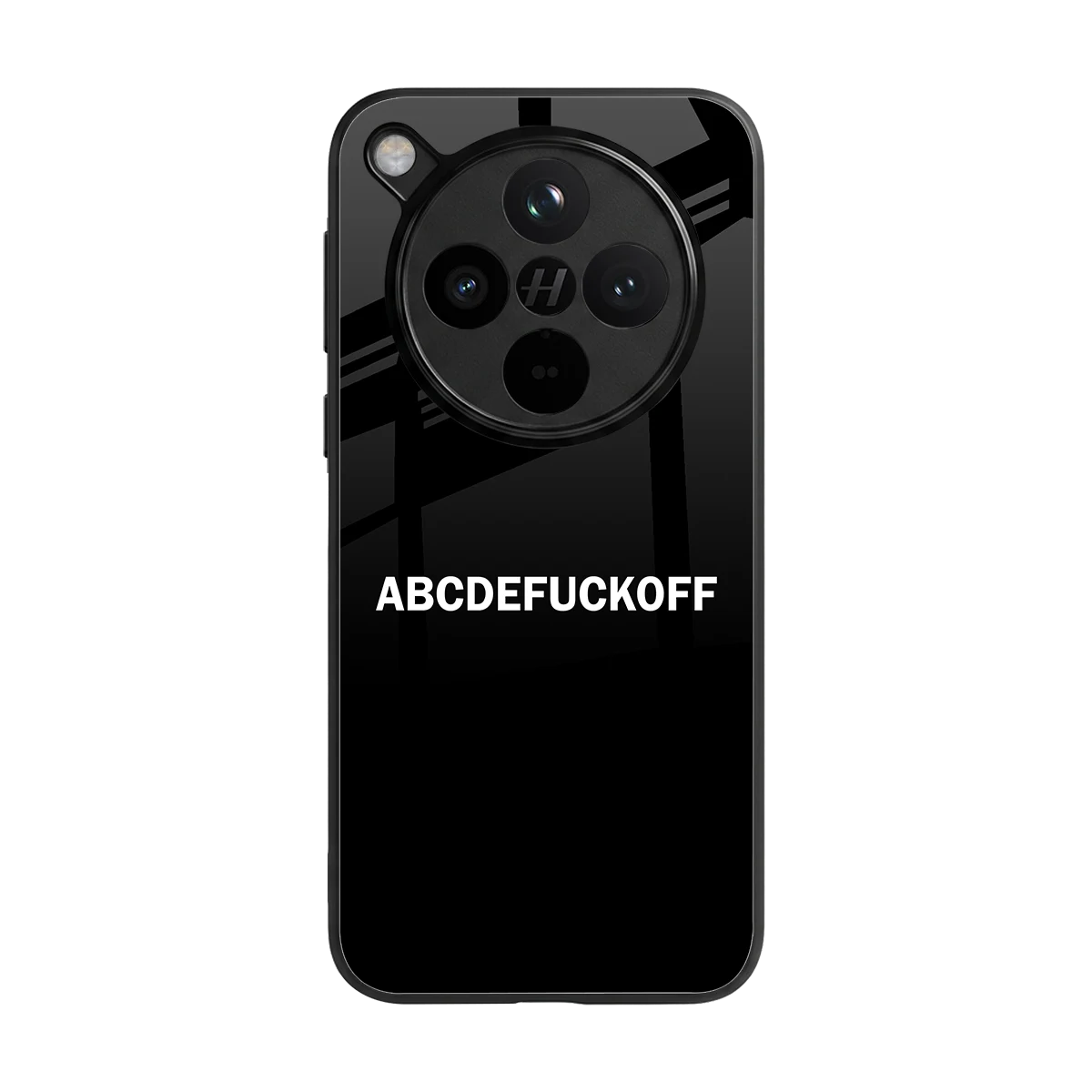 ABCDEFUCKOFF Black back phone cover | glass case for oppo find x8