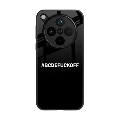 ABCDEFUCKOFF Black back phone cover | glass case for oppo find x8