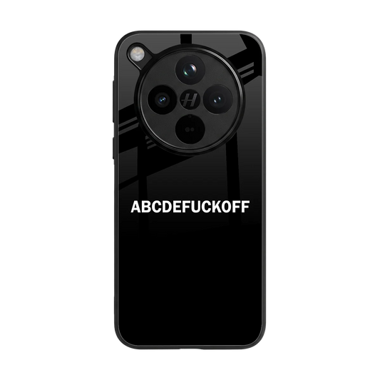 ABCDEFUCKOFF Black back phone cover | glass case for oppo find x8