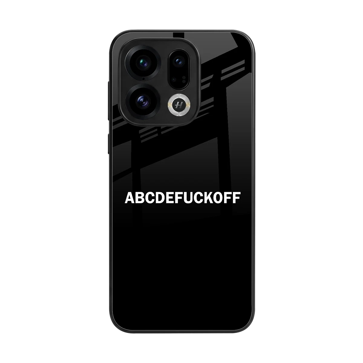 ABCDEFUCKOFF Black back phone cover | glass case for oppo find x9