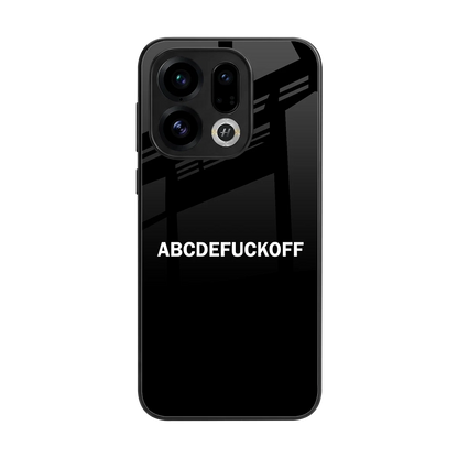 ABCDEFUCKOFF Black back phone cover | glass case for oppo find x9