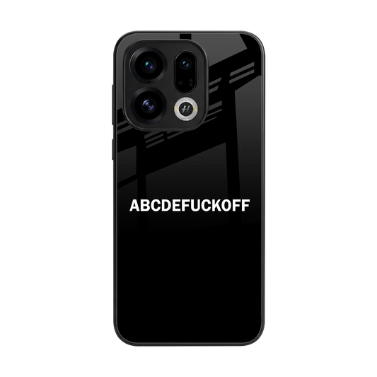 ABCDEFUCKOFF Black back phone cover | glass case for oppo find x9