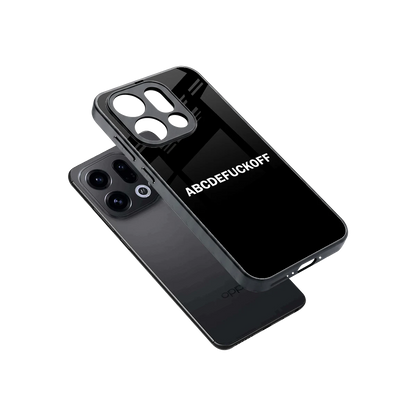 ABCDEFUCKOFF Black sleek oppo find x9 cover with tempered glass back and TPU edges