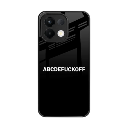 ABCDEFUCKOFF Black back phone cover | glass case for oppo k13 5g