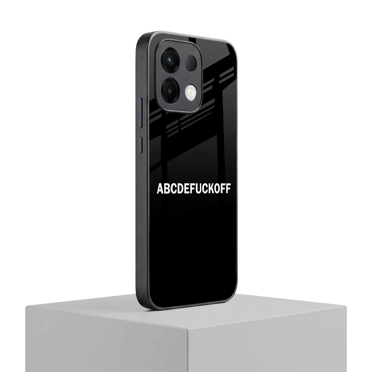 ABCDEFUCKOFF Black oppo k13 5g mobile cover | shockproof glass phone case