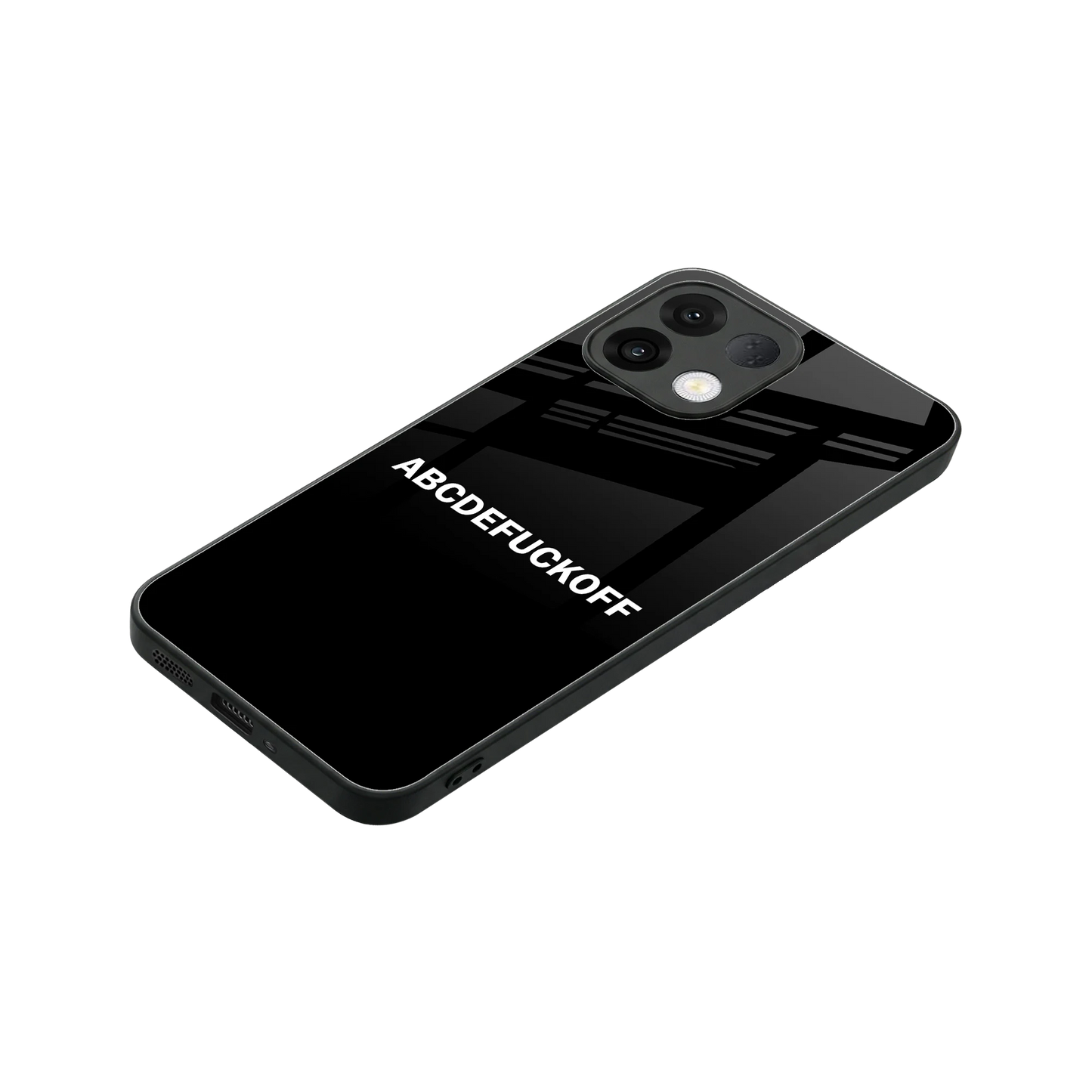 ABCDEFUCKOFF Black stylish phone case for oppo k13 5g | glossy glass and slim fit