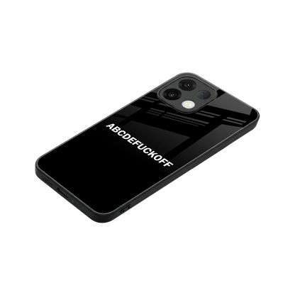 ABCDEFUCKOFF Black stylish phone case for oppo k13 5g | glossy glass and slim fit