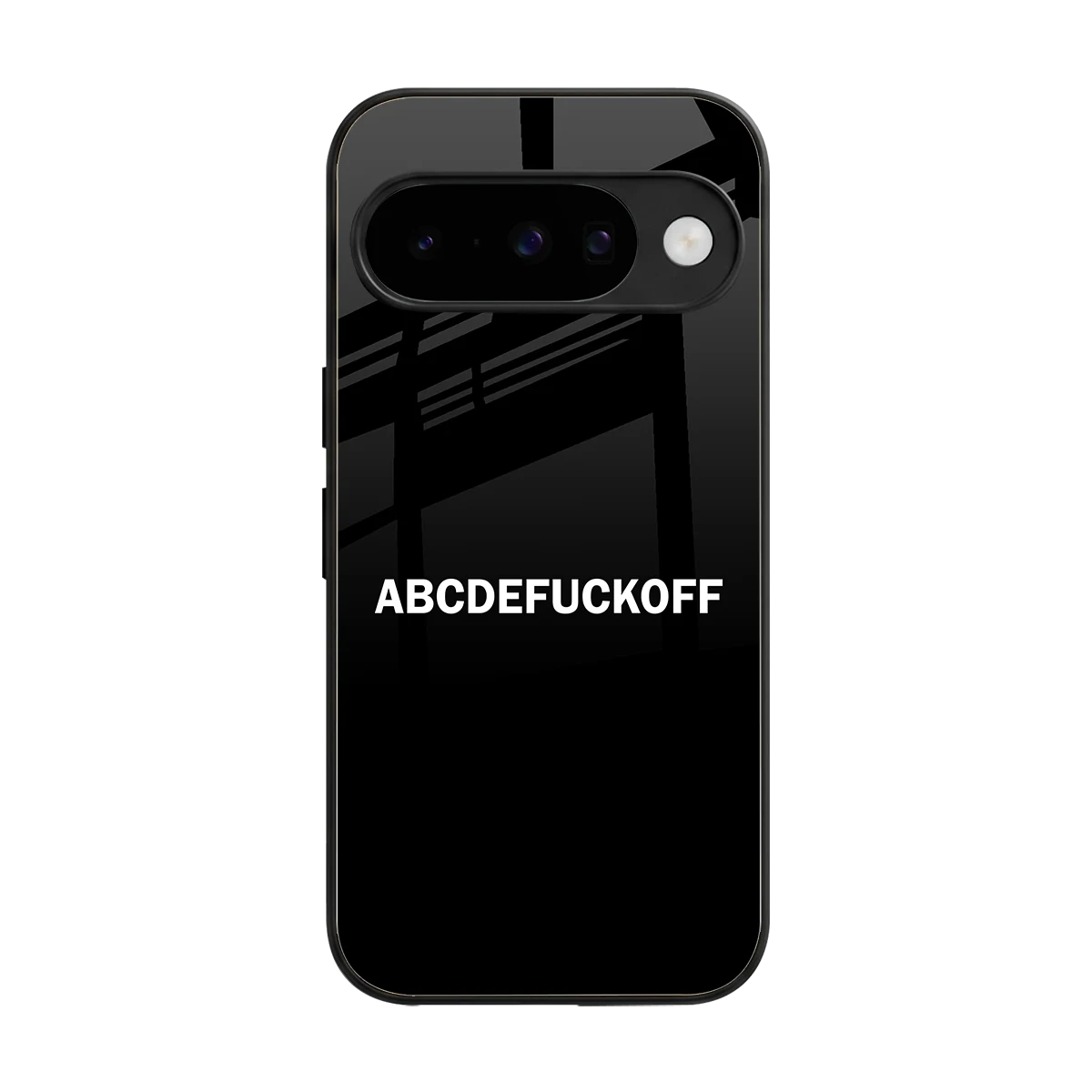 ABCDEFUCKOFF Black back phone cover | glass case for google pixel 10